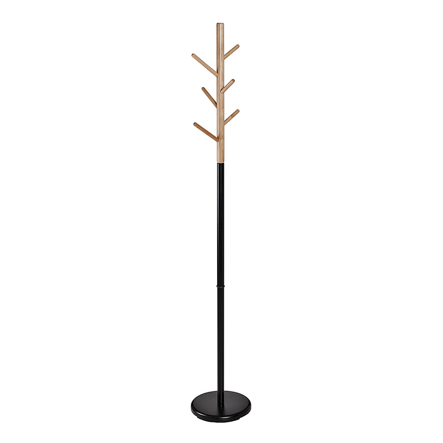 Honey-Can-Do - Modern Freestanding Coat Tree Stand with Round Base - Black_0