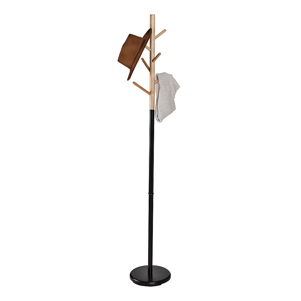 Honey-Can-Do - Modern Freestanding Coat Tree Stand with Round Base - Black_3