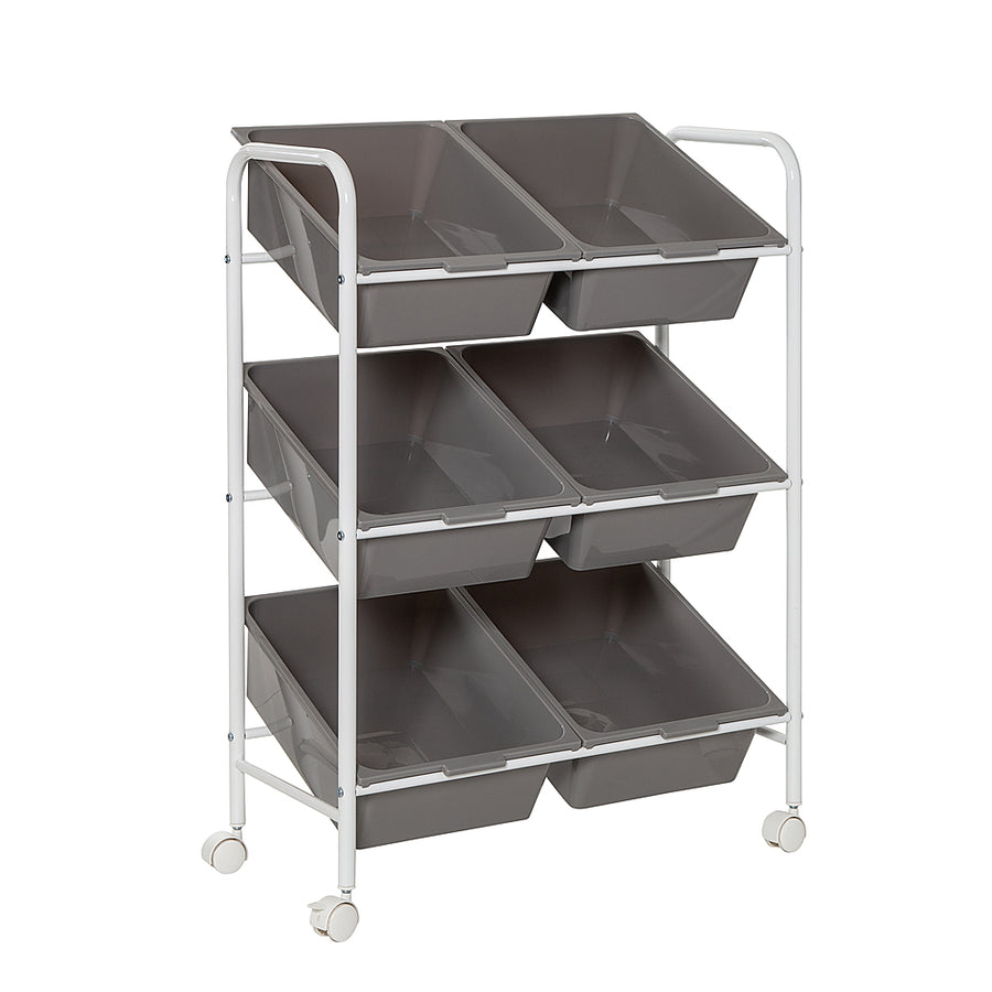 Honey-Can-Do - 6-Bin Rolling Storage or Craft Cart - Gray/White_0