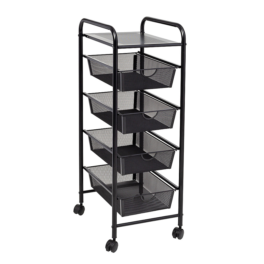 Honey-Can-Do - Rolling Cart with 4 Drawers and Shelf - Black_0