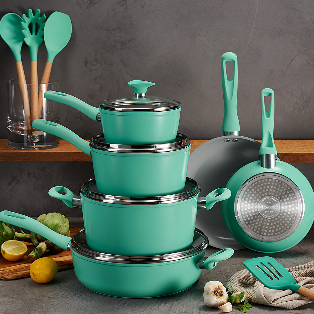 Tramontina - 14PC Cold Forged Cookware Set - Teal_1