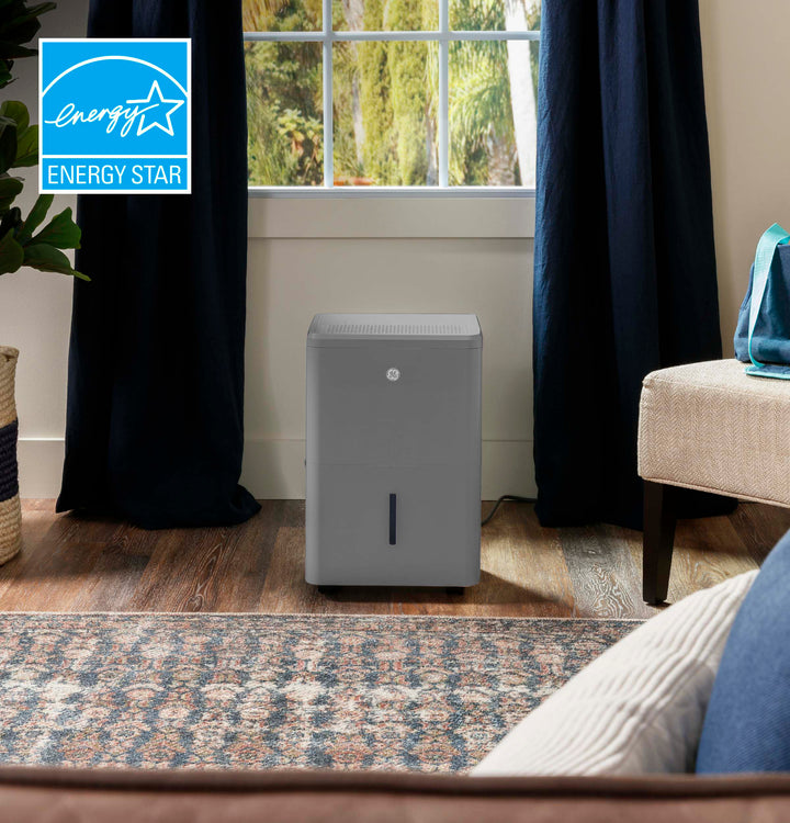 GE - 50-Pint Energy Star Portable Dehumidifier with Smart Dry for Wet Spaces - Grey_2