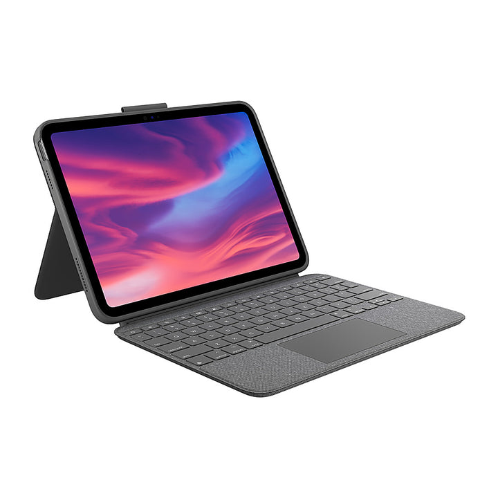 Logitech - Combo Touch Keyboard and Trackpad Case for Apple iPad (10th Gen) with Detachable Backlit Keyboard - Oxford Gray_0