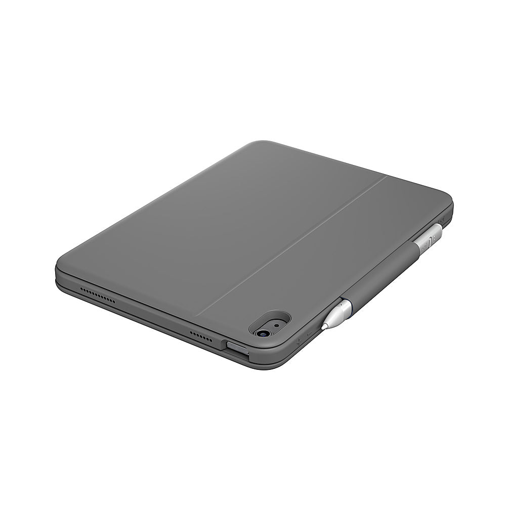 Logitech - Rugged Folio Keyboard Case for Apple iPad (10th Gen) with Spill-proof Keyboard - Oxford Gray_1