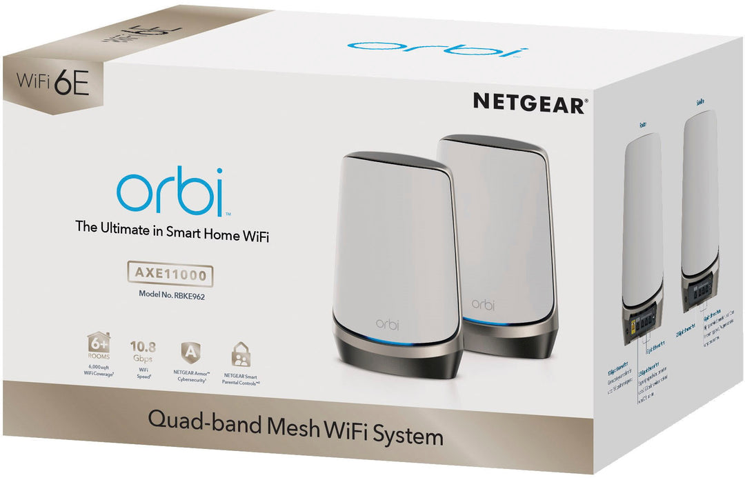 NETGEAR - Orbi 960 Series AXE11000 Quad-Band Mesh Wi-Fi 6E System - White_3