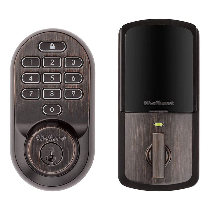 Kwikset - Halo Smart Lock Wi-Fi Replacement Deadbolt with App/Keypad/Key Access - Venetian Bronze_0