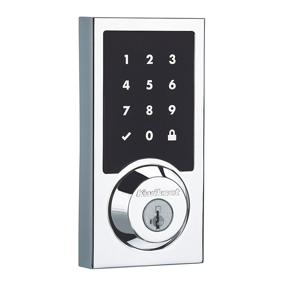 Kwikset - 916 Smart Lock Z-Wave Replacement Deadbolt with App/Touchscreen/Key Access - Polished Chrome_0