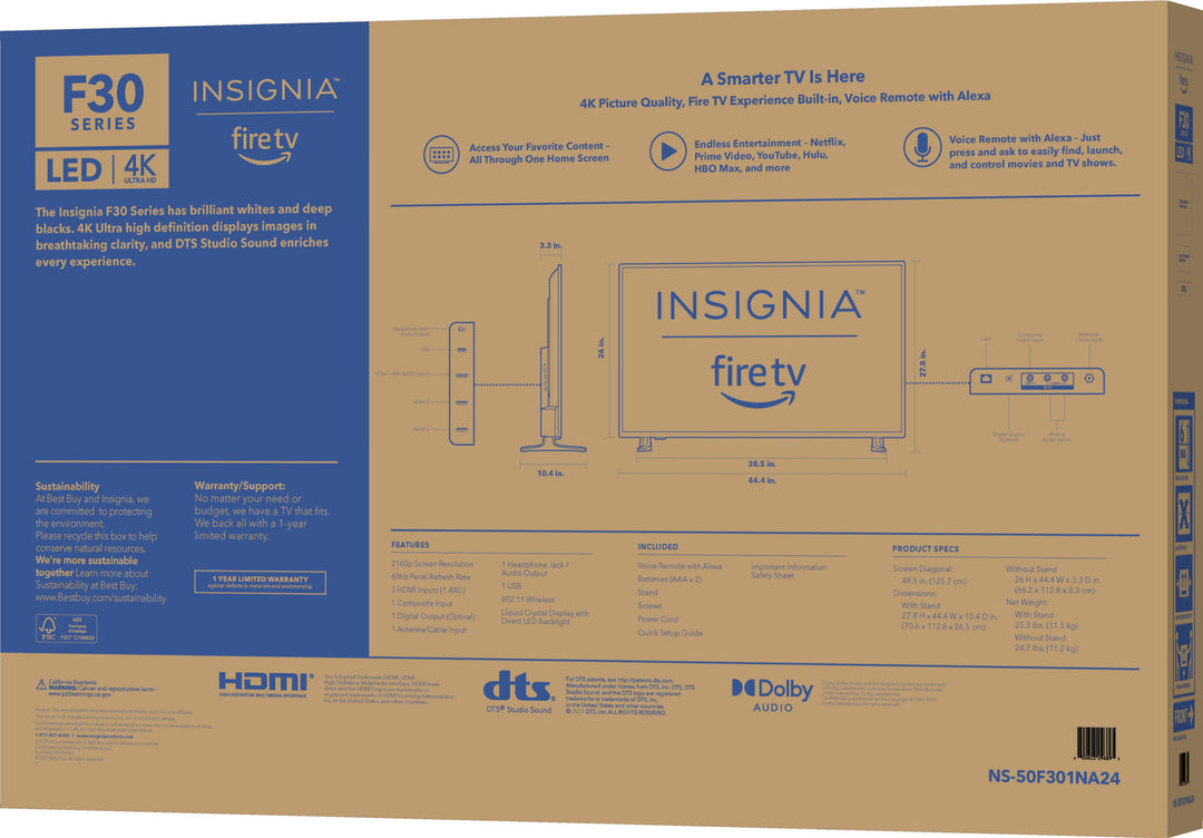 Insignia™ - 50" Class F30 Series LED 4K UHD Smart Fire TV_9