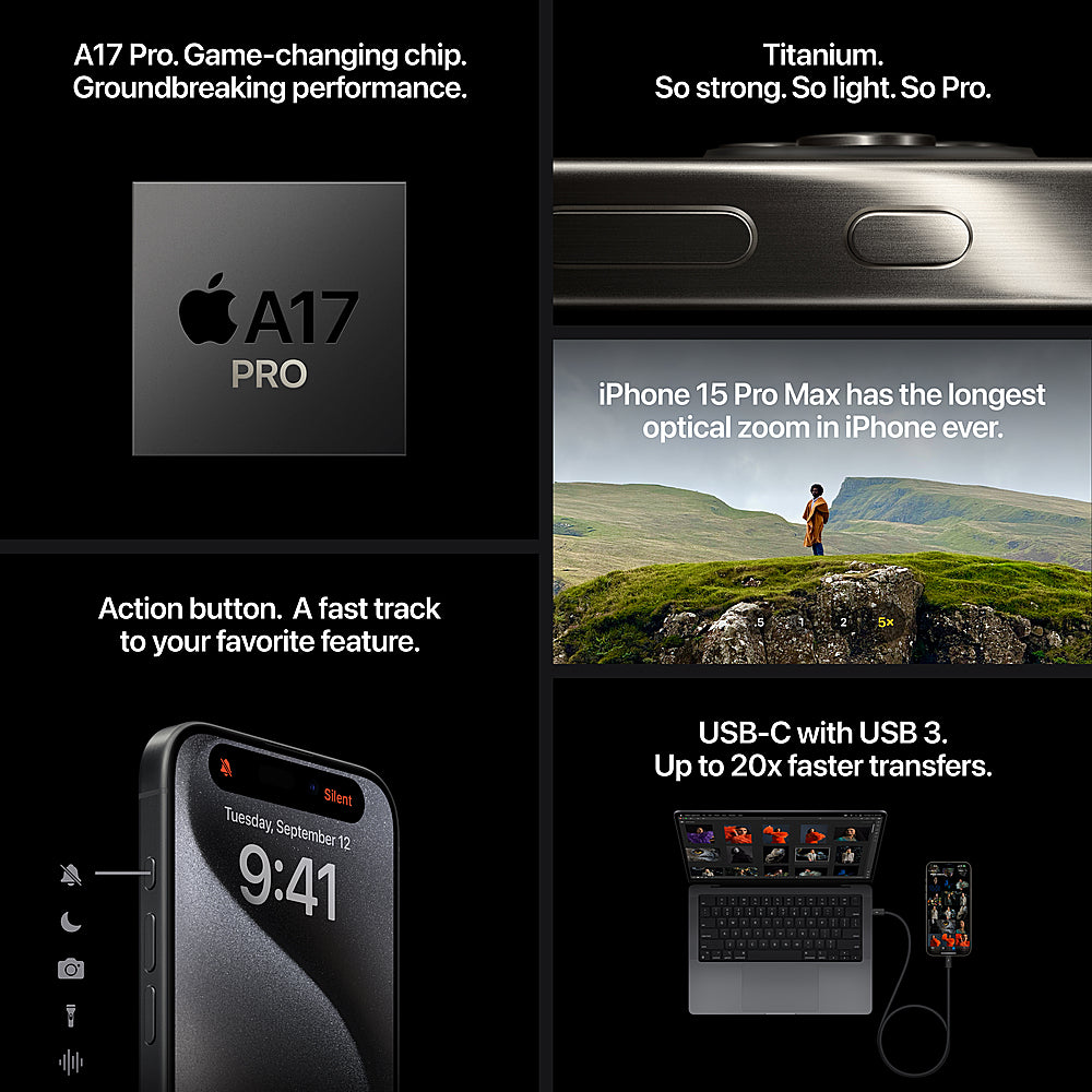Apple - iPhone 15 Pro 512GB Black Titanium - Black Titanium (AT&T)_2