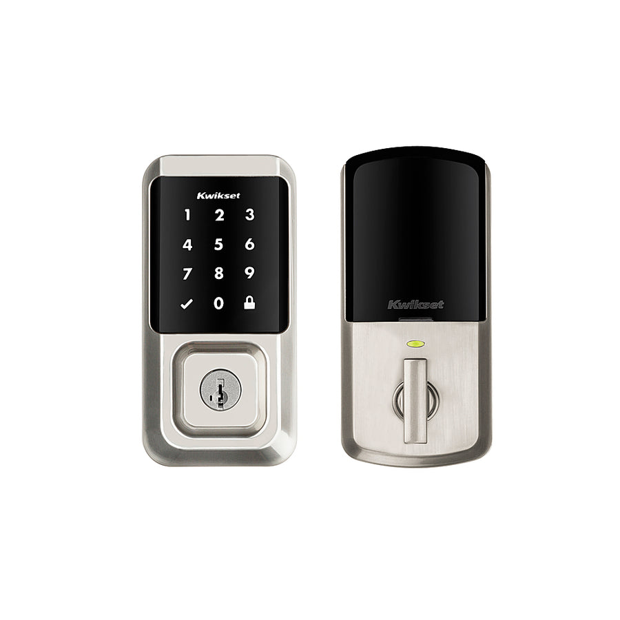 Kwikset - Halo Smart Lock Wi-Fi Replacement Deadbolt with App/Touchscreen/Key Access - Satin Nickel_0