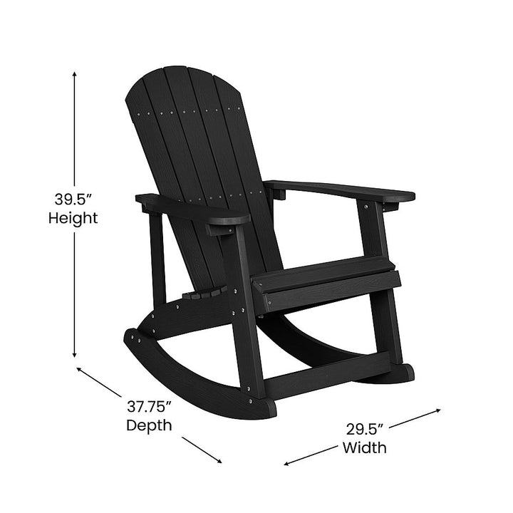 Flash Furniture - Savannah Rocking Patio Chairs and Fire Pit - Black_6