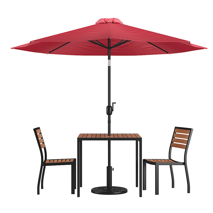 Flash Furniture - Lark Outdoor Square Modern  5 Piece Patio Set - Red_0