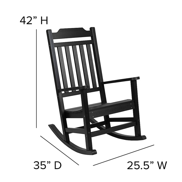 Flash Furniture - Winston Set of 2 Indoor/Outdoor Poly Resin Rocking Chairs with Side Table in - Black_6