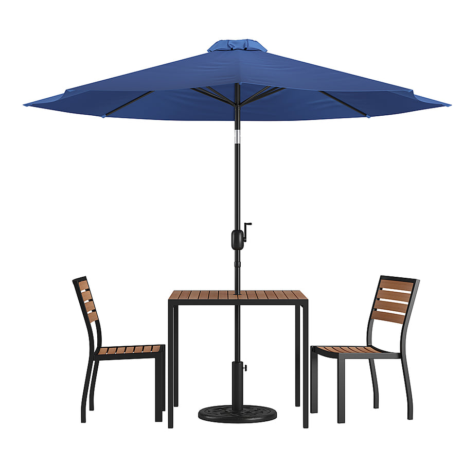 Flash Furniture - Lark Outdoor Square Modern  5 Piece Patio Set - Navy_0