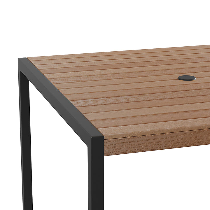 Flash Furniture - Lark Outdoor Square Modern  5 Piece Patio Set - Teak_2
