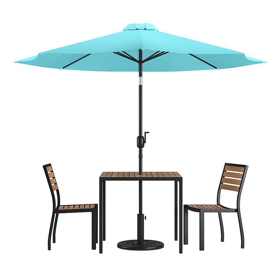 Flash Furniture - Lark Outdoor Square Modern  5 Piece Patio Set - Teal_0