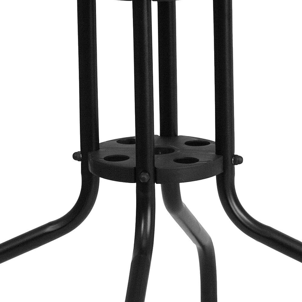 Flash Furniture - Barker Contemporary Patio Table - Clear Top/Black Rattan_2