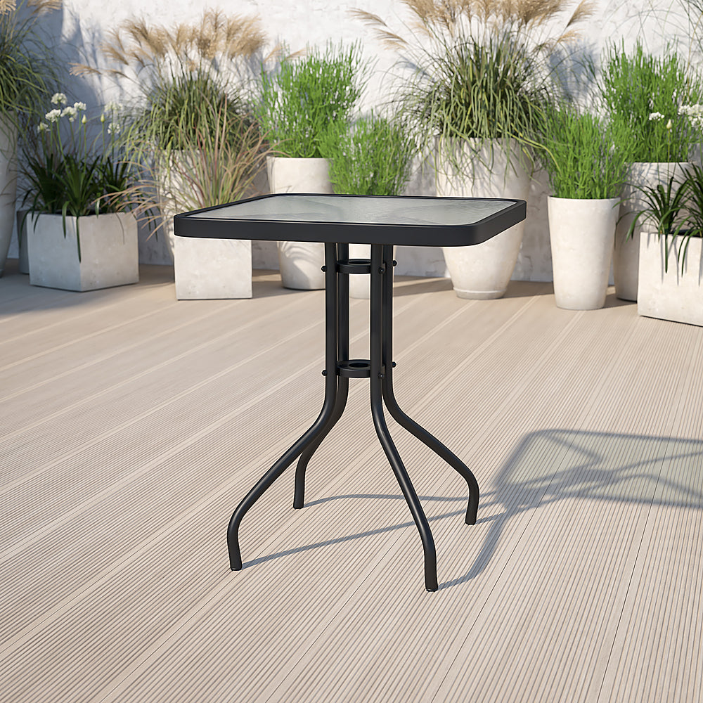 Flash Furniture - Barker Contemporary Patio Table - Clear/Black_2