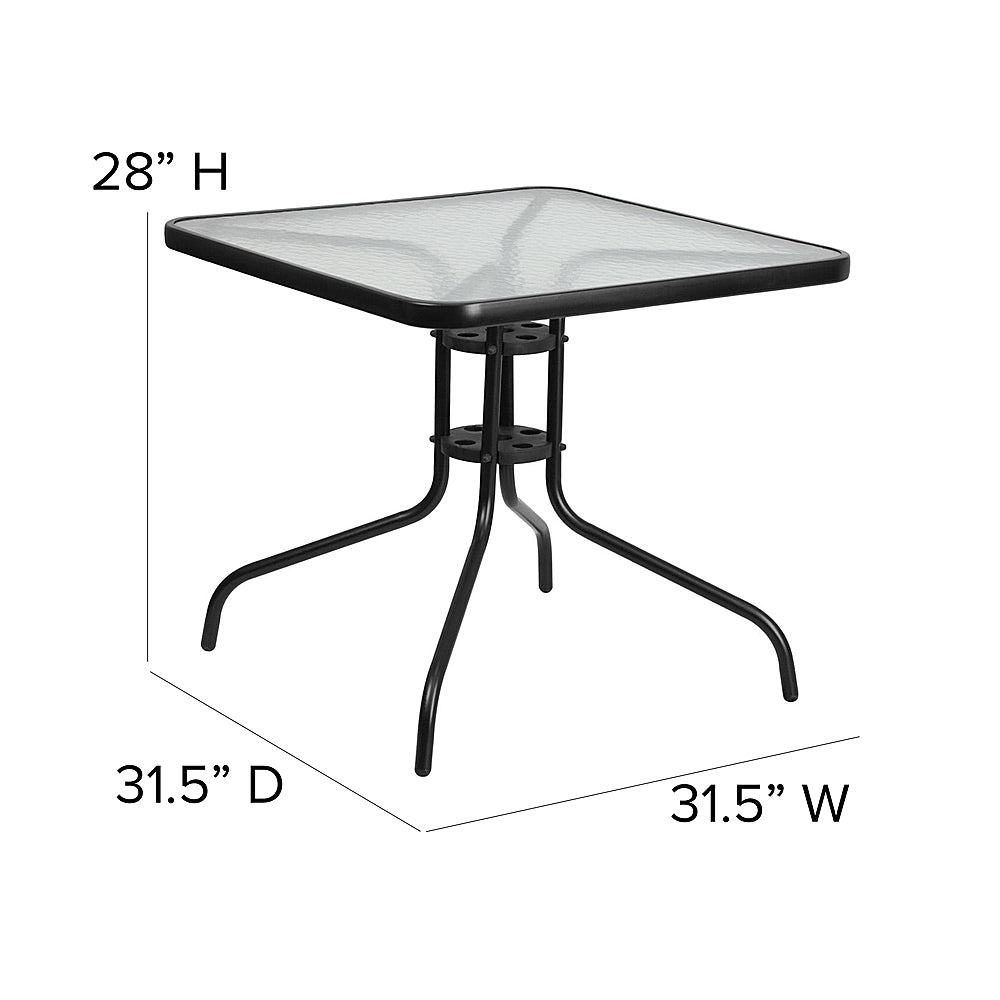 Flash Furniture - Barker Contemporary Patio Table - Clear/Black_3