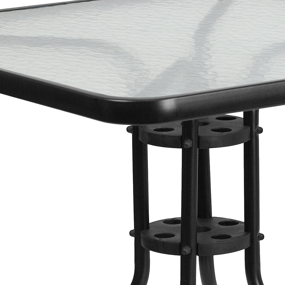 Flash Furniture - Barker Contemporary Patio Table - Clear/Black_1
