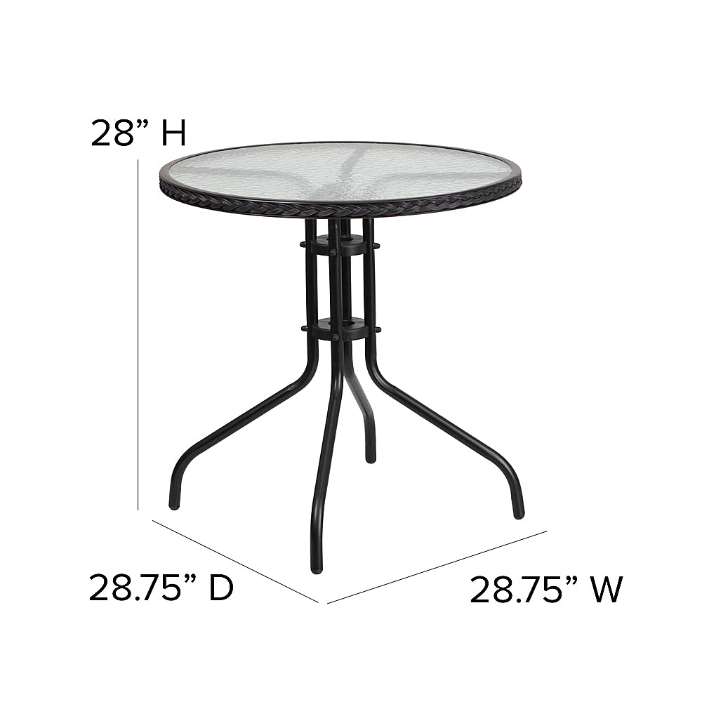 Flash Furniture - Barker Contemporary Patio Table - Clear Top/Black Rattan_4