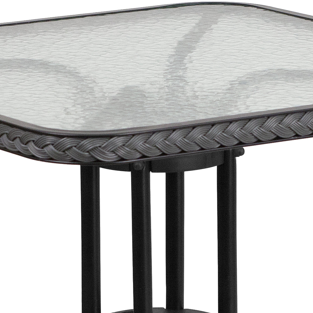 Flash Furniture - Barker Contemporary Patio Table - Clear Top/Gray Rattan_2