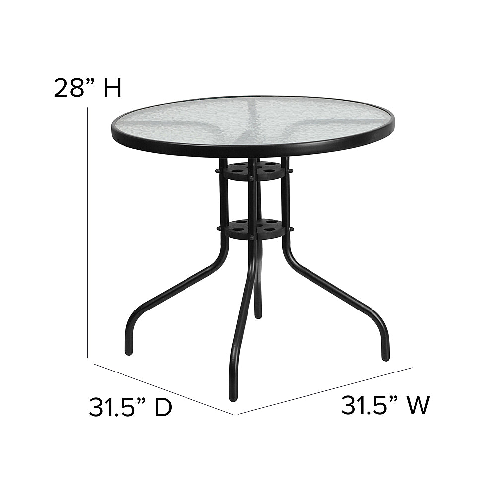 Flash Furniture - Bellamy Contemporary Patio Table - Clear/Black_2