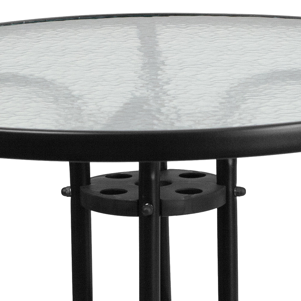 Flash Furniture - Bellamy Contemporary Patio Table - Clear/Black_1