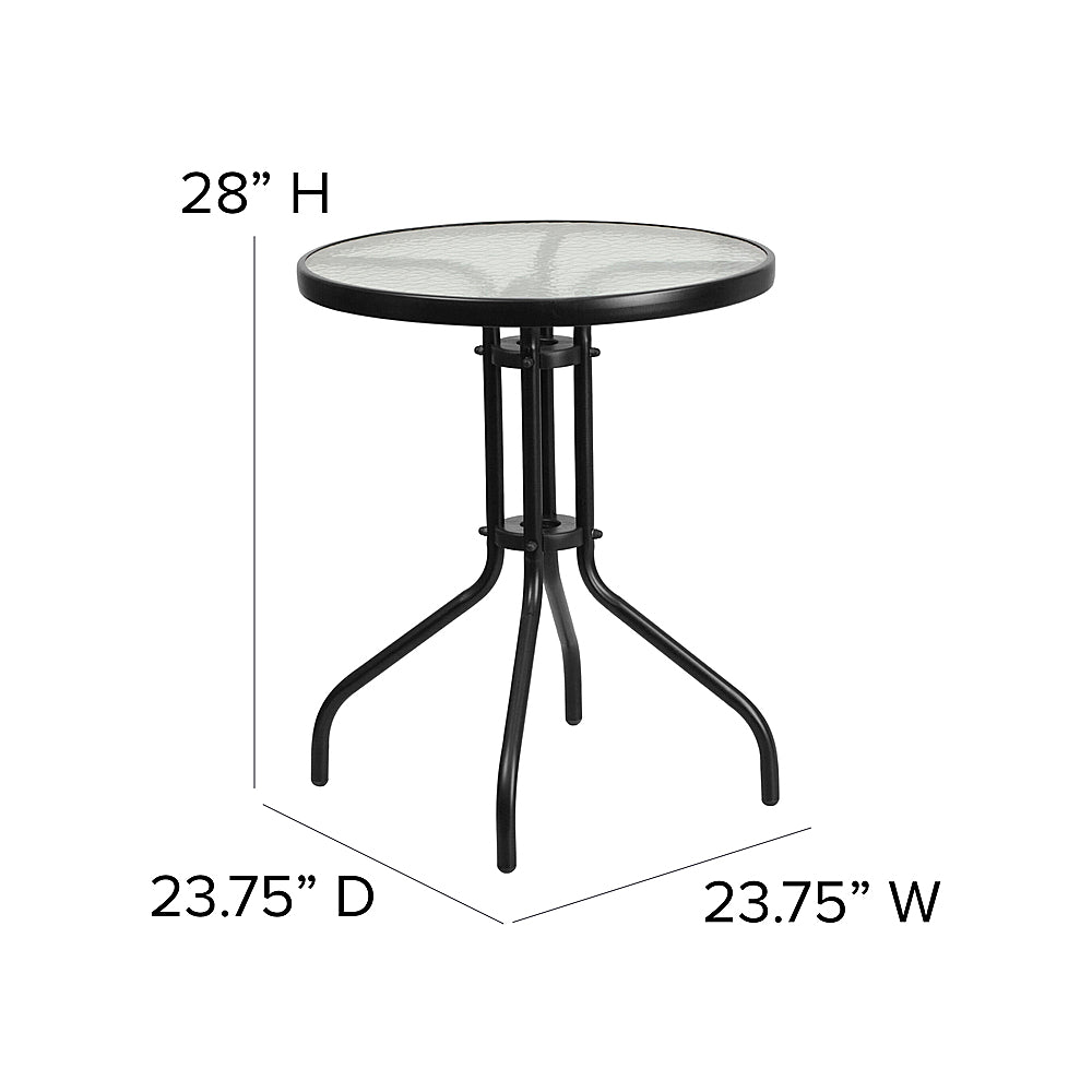 Flash Furniture - Bellamy Contemporary Patio Table - Clear/Black_4