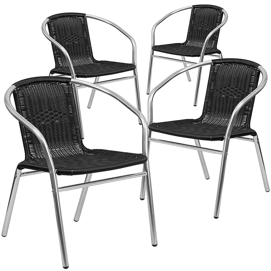 Flash Furniture - Lila Patio Chair (set of 4) - Aluminum and Black_0