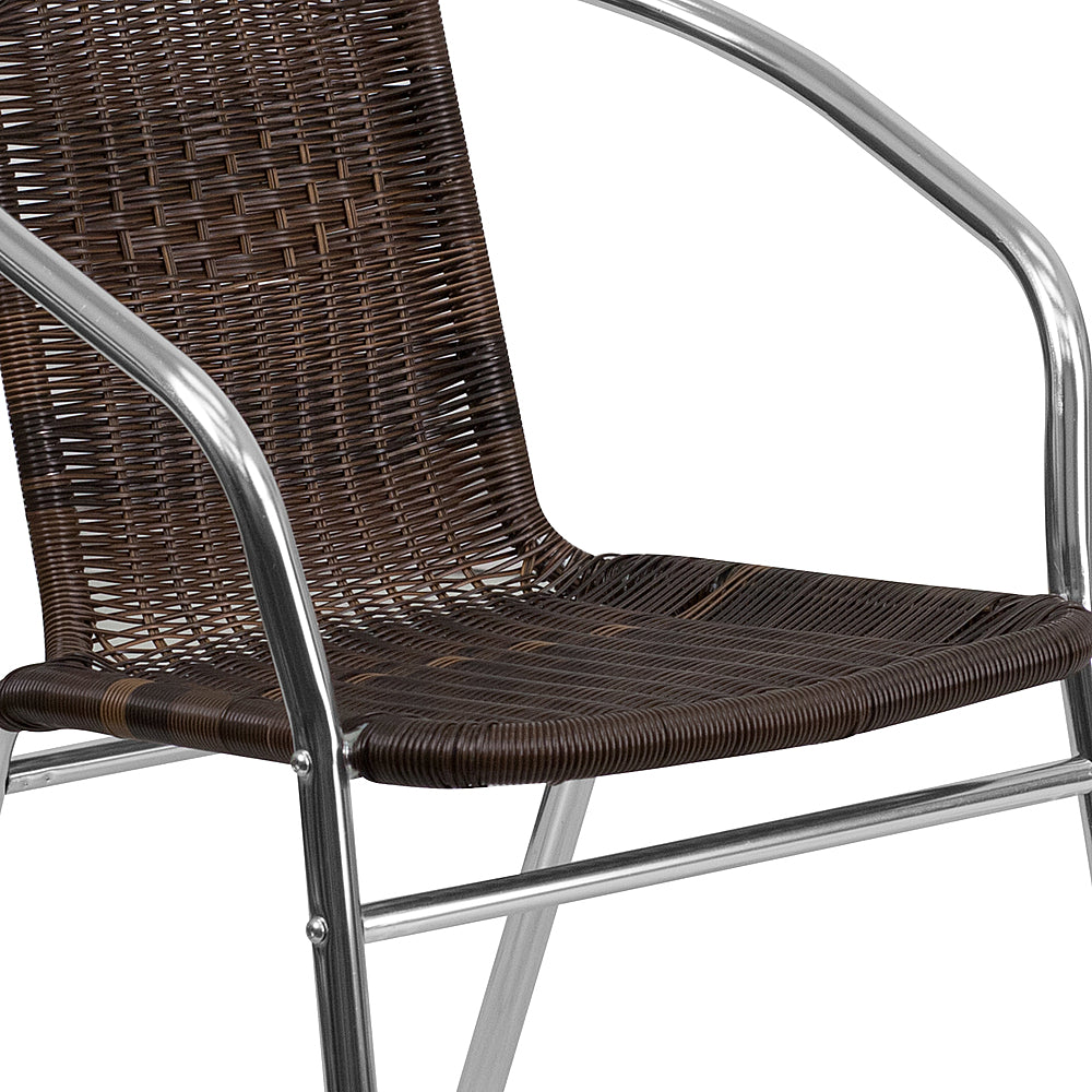 Flash Furniture - Lila Patio Chair (set of 4) - Aluminum and Dark Brown_1