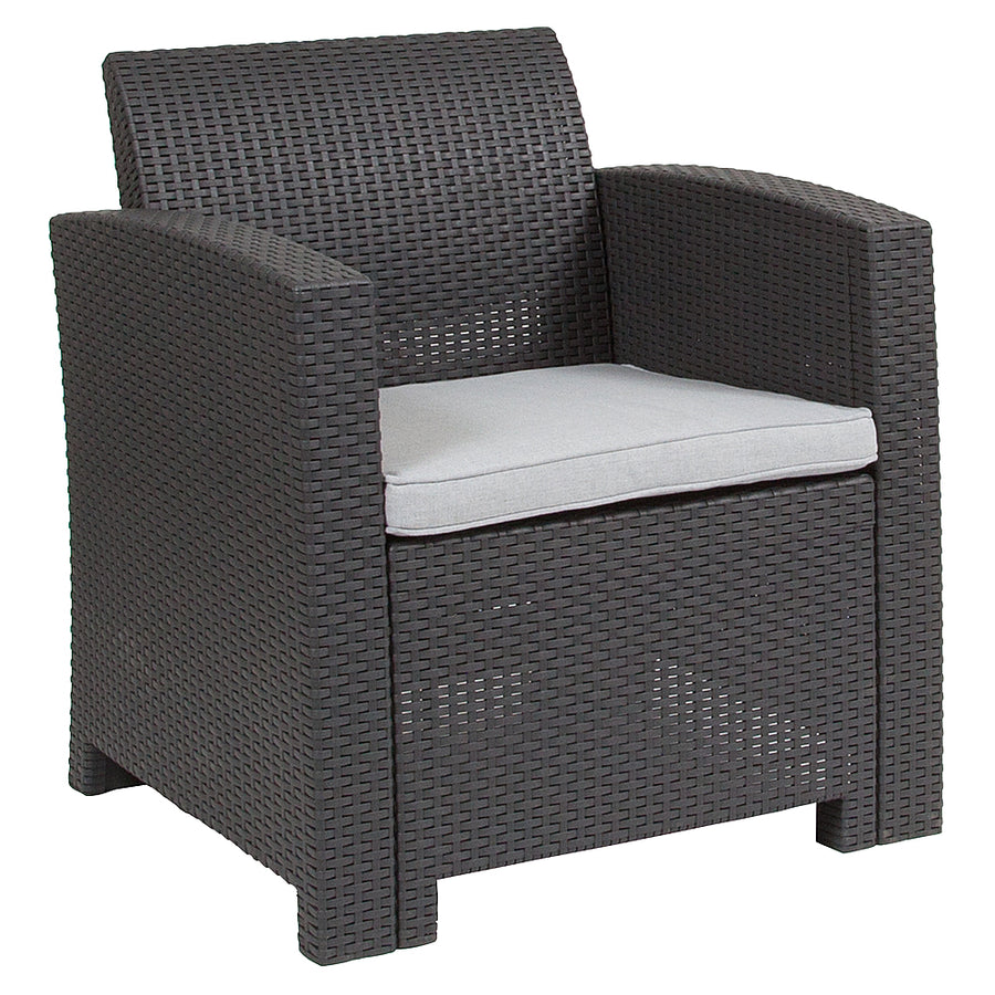 Flash Furniture - Seneca Patio Lounge Chair - Dark Gray_0