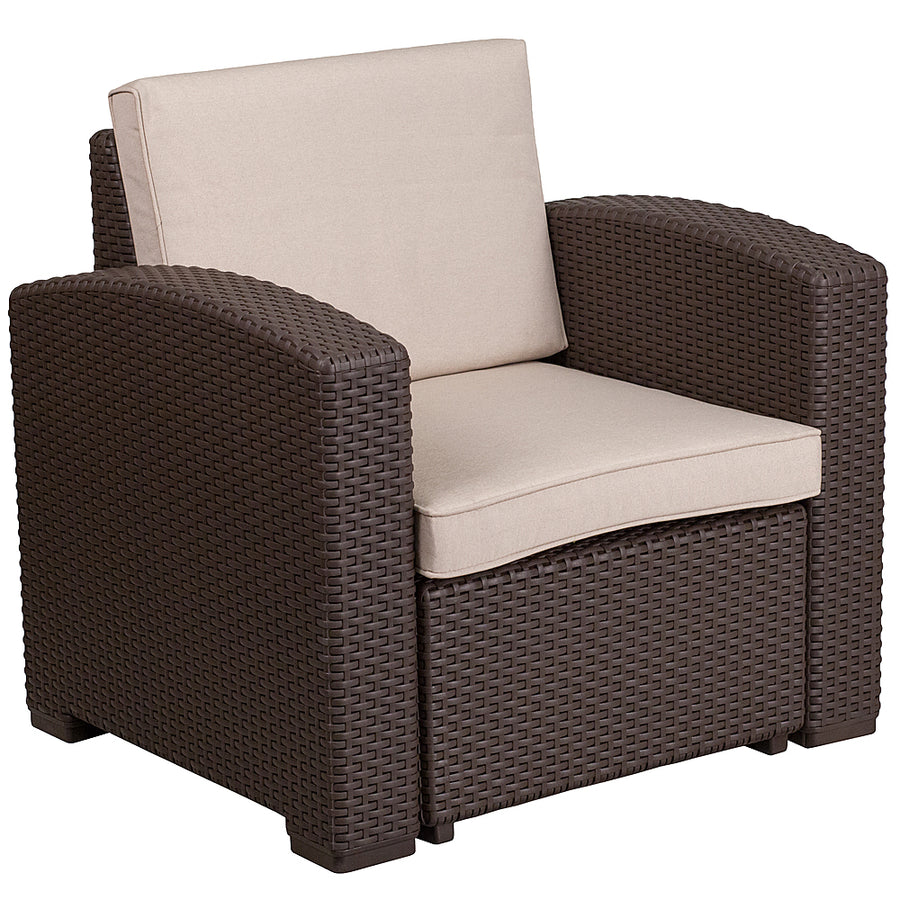 Flash Furniture - Seneca Patio Lounge Chair - Chocolate Brown_0