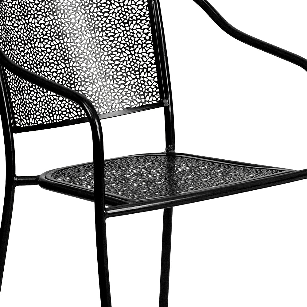 Flash Furniture - Oia Outdoor Square Contemporary Metal 5 Piece Patio Set - Black_1