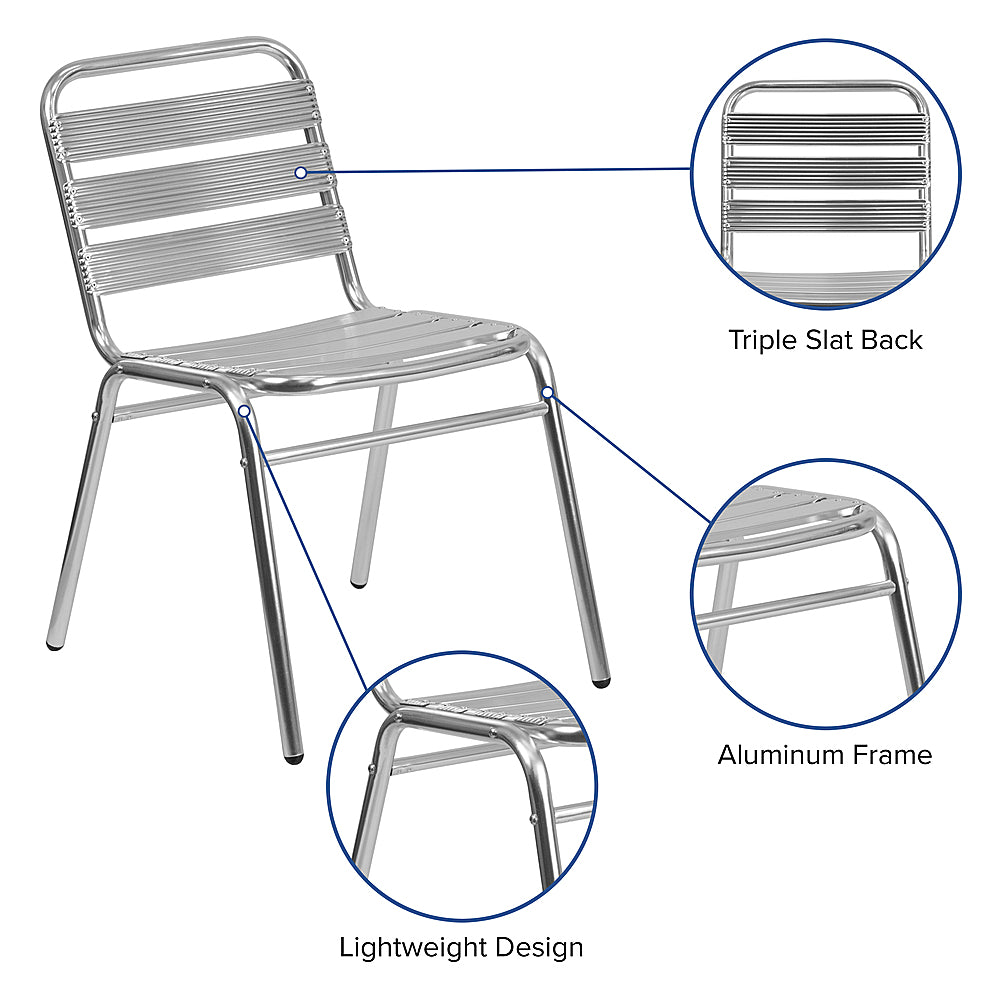 Flash Furniture - Lila Patio Chair (set of 4) - Aluminum_3