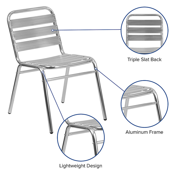 Flash Furniture - Lila Patio Chair (set of 4) - Aluminum_3