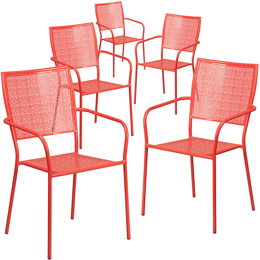 Flash Furniture - Oia Patio Chair (set of 5) - Coral_0