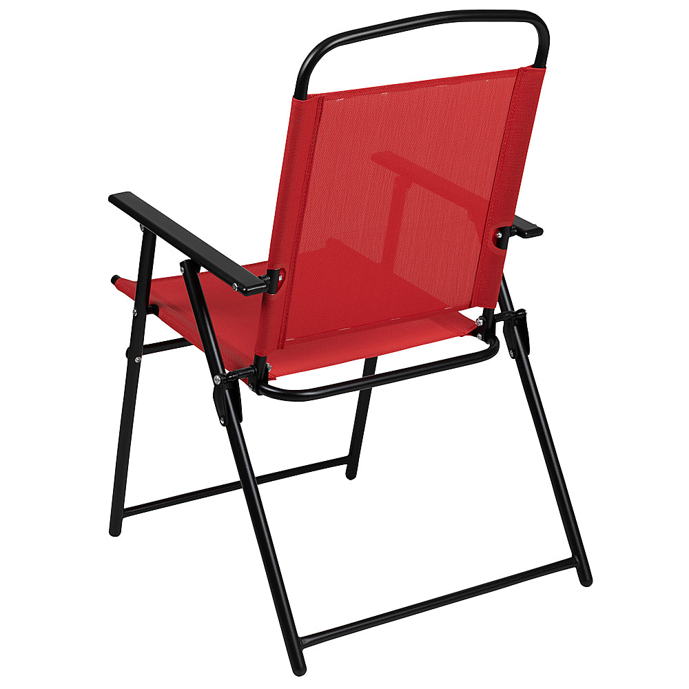 Flash Furniture - Nantucket Outdoor Round Contemporary Metal 6 Piece Patio Set - Red_4