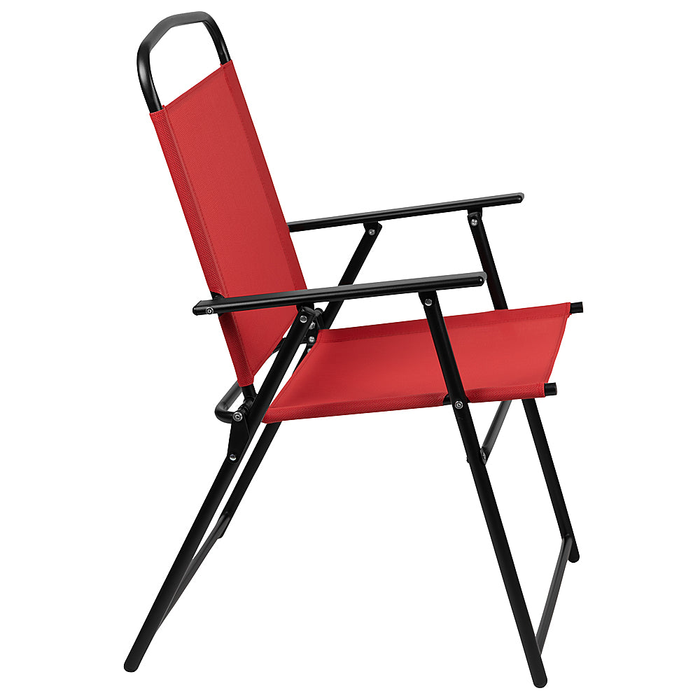 Flash Furniture - Nantucket Outdoor Round Contemporary Metal 6 Piece Patio Set - Red_2