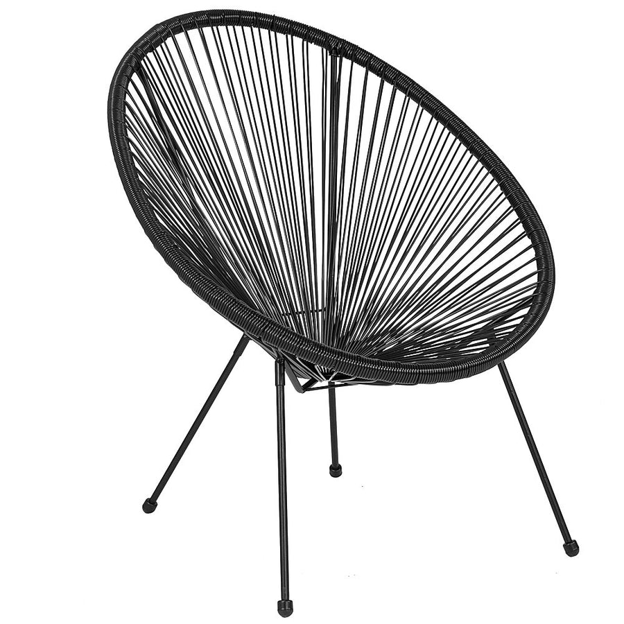Flash Furniture - Valencia Oval Comfort Take Ten  Contemporary Bungee Bungee Chair - Black_0