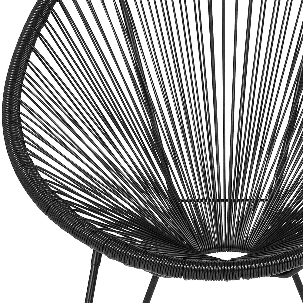 Flash Furniture - Valencia Oval Comfort Take Ten  Contemporary Bungee Bungee Chair - Black_1