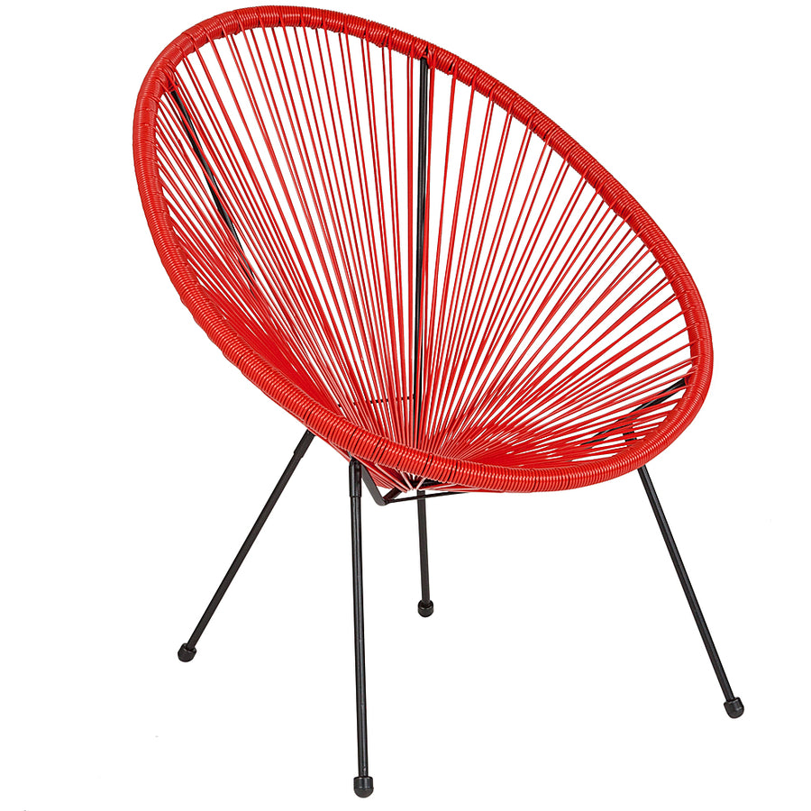 Flash Furniture - Valencia Oval Comfort Take Ten  Contemporary Wicker/Rattan Bungee Chair - Red_0