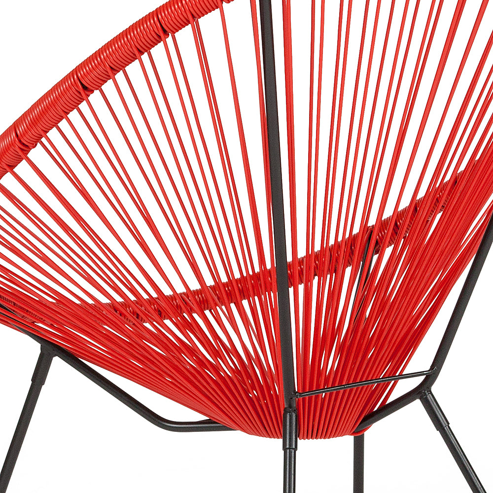 Flash Furniture - Valencia Oval Comfort Take Ten  Contemporary Wicker/Rattan Bungee Chair - Red_1