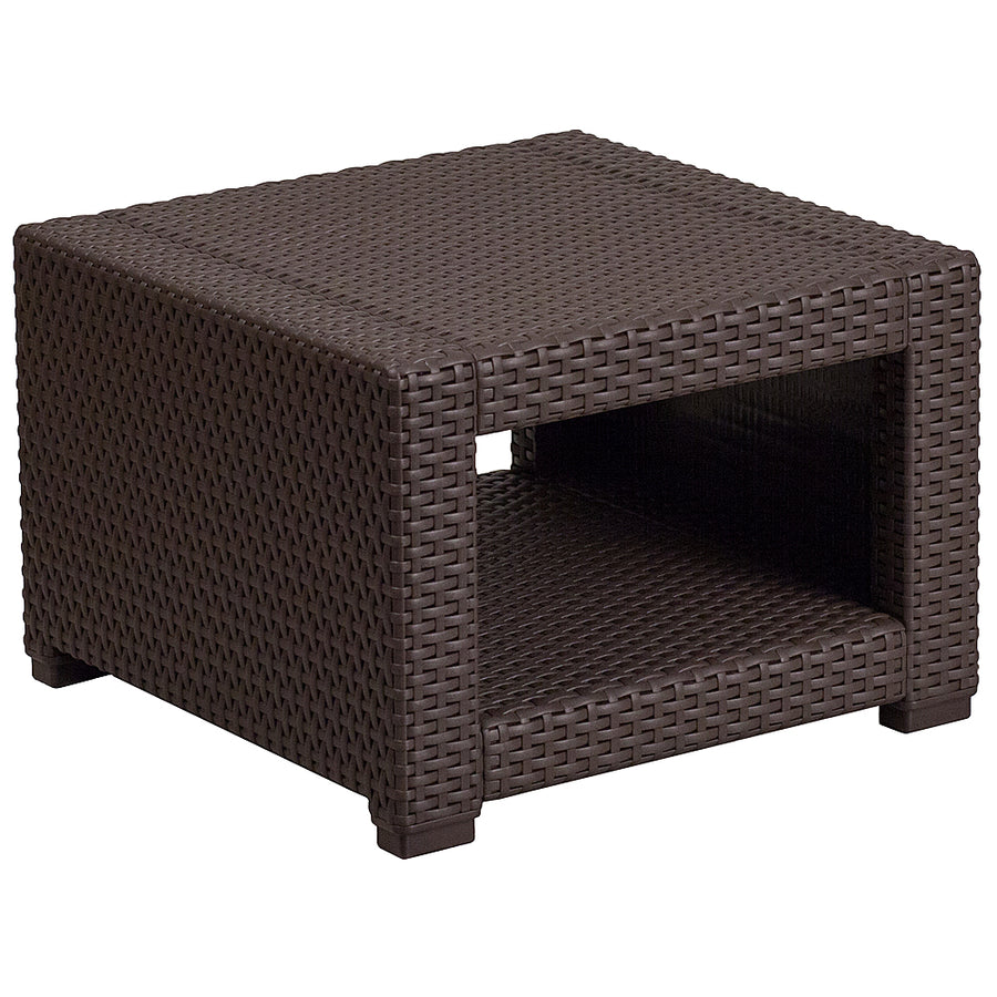 Flash Furniture - Seneca Contemporary Patio End Table - Chocolate Brown_0