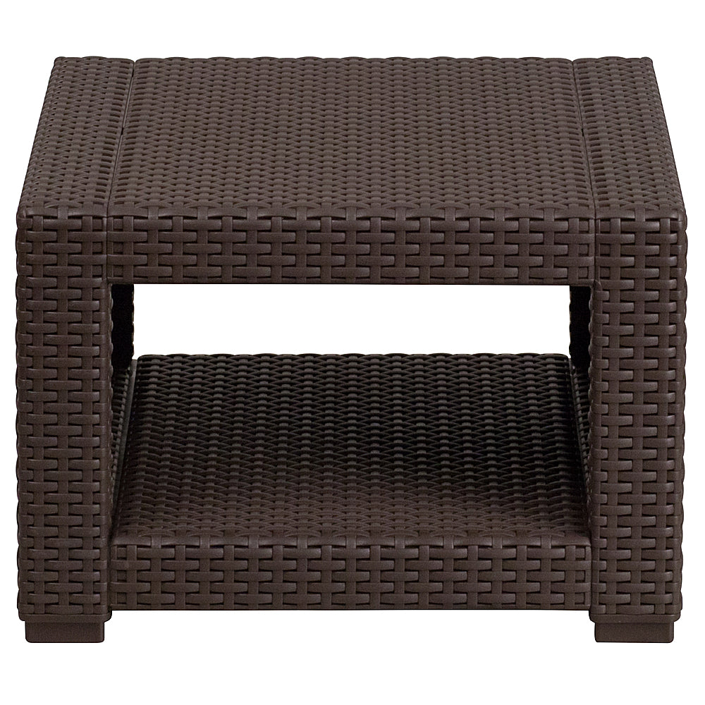 Flash Furniture - Seneca Contemporary Patio End Table - Chocolate Brown_5
