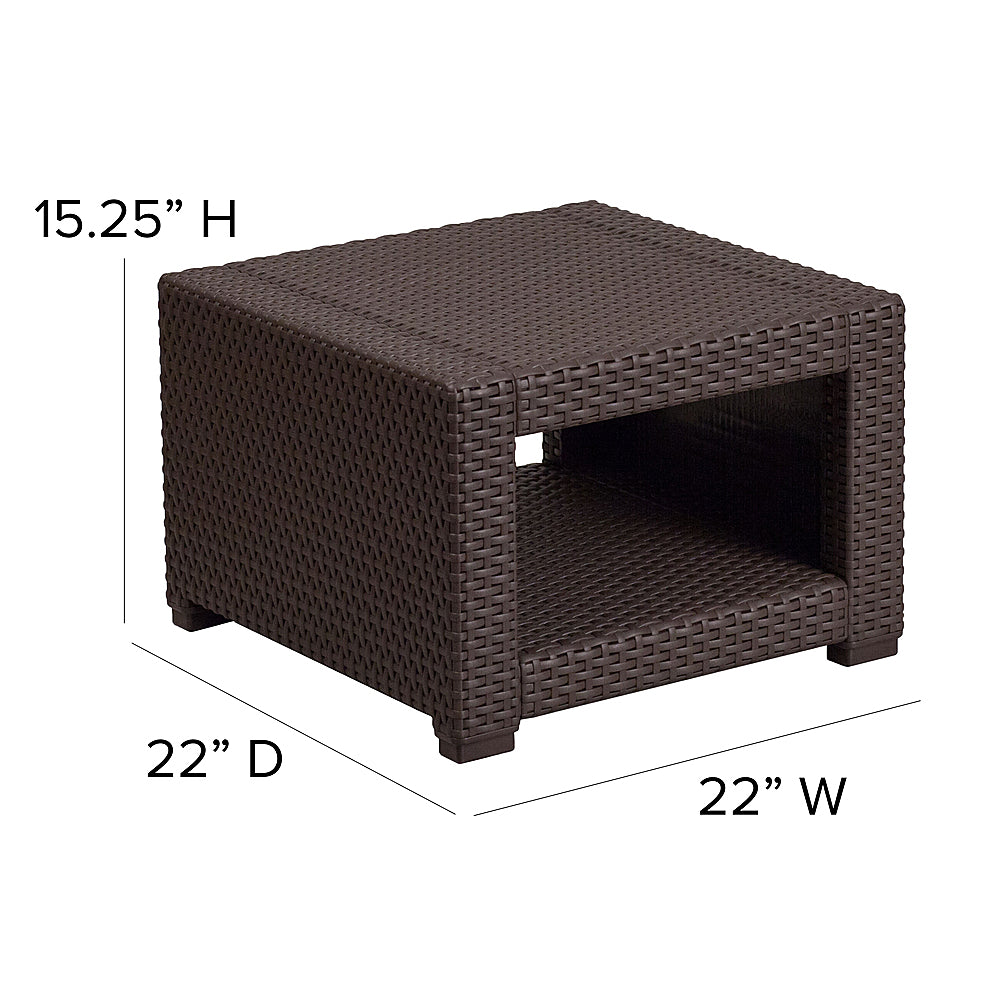 Flash Furniture - Seneca Contemporary Patio End Table - Chocolate Brown_3
