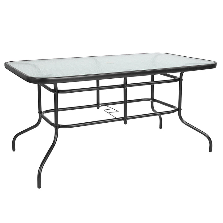Flash Furniture - Tory Contemporary Patio Table - Clear Top/Black Frame_0