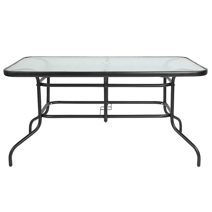 Flash Furniture - Tory Contemporary Patio Table - Clear Top/Black Frame_8