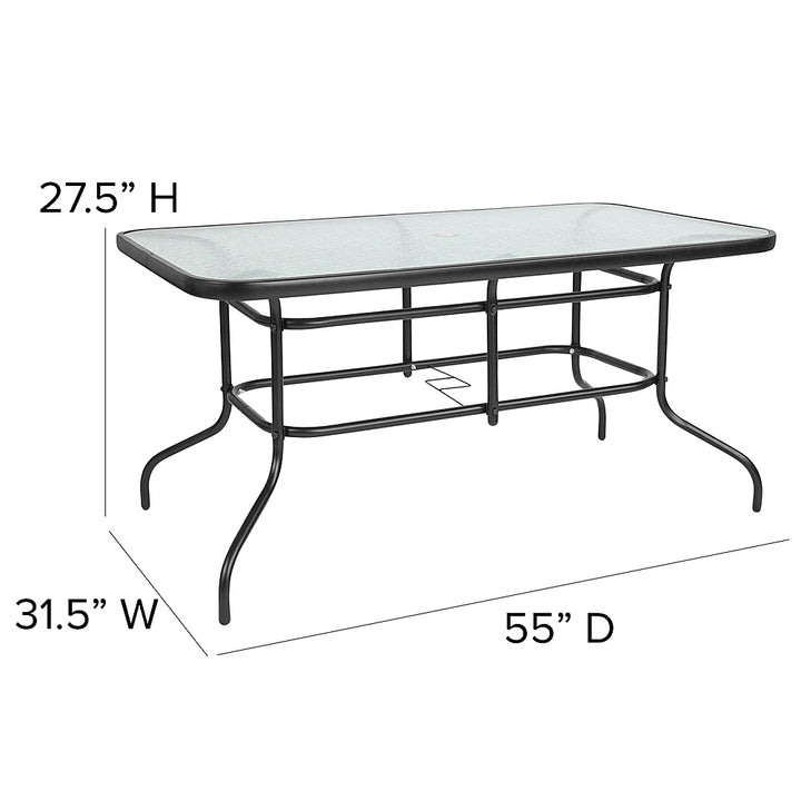 Flash Furniture - Tory Contemporary Patio Table - Clear Top/Black Frame_6
