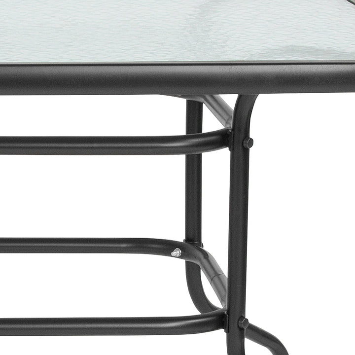 Flash Furniture - Tory Contemporary Patio Table - Clear Top/Black Frame_5